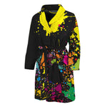 Colorful Splash Yin Yang Print Men's Bathrobe
