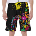 Colorful Splash Yin Yang Print Men's Beach Shorts