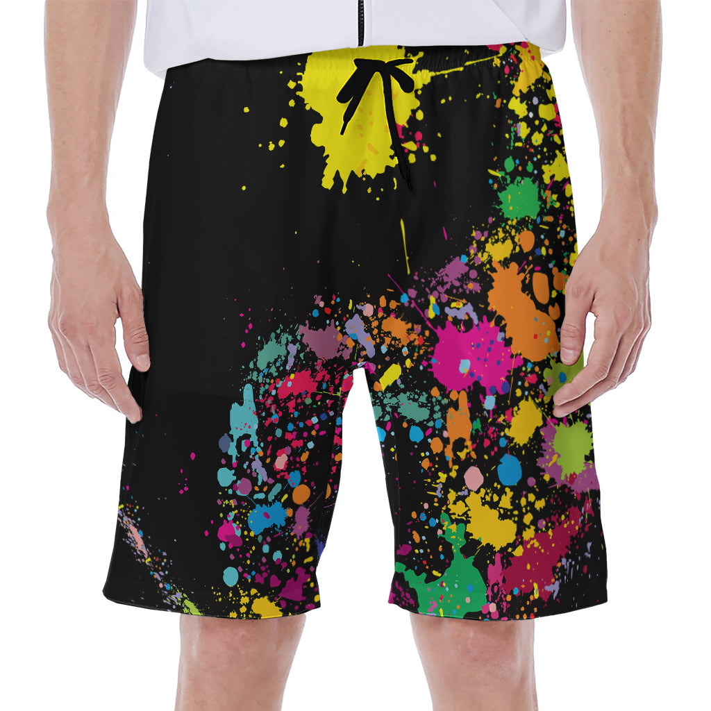 Colorful Splash Yin Yang Print Men's Beach Shorts