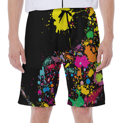 Colorful Splash Yin Yang Print Men's Beach Shorts