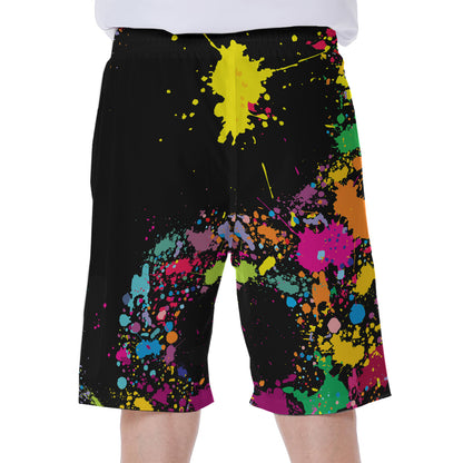 Colorful Splash Yin Yang Print Men's Beach Shorts