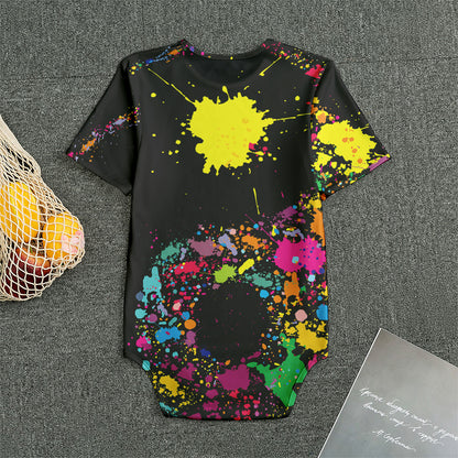 Colorful Splash Yin Yang Print Men's Bodysuit