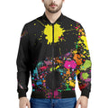 Colorful Splash Yin Yang Print Men's Bomber Jacket