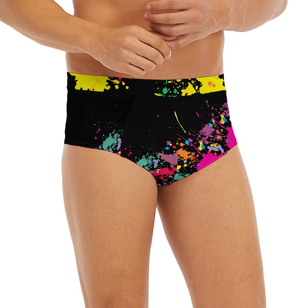 Colorful Splash Yin Yang Print Men's Briefs