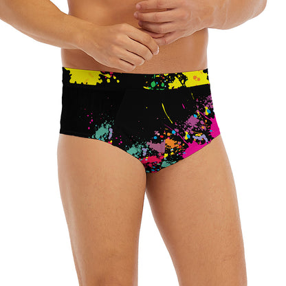 Colorful Splash Yin Yang Print Men's Briefs