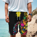Colorful Splash Yin Yang Print Men's Cargo Shorts