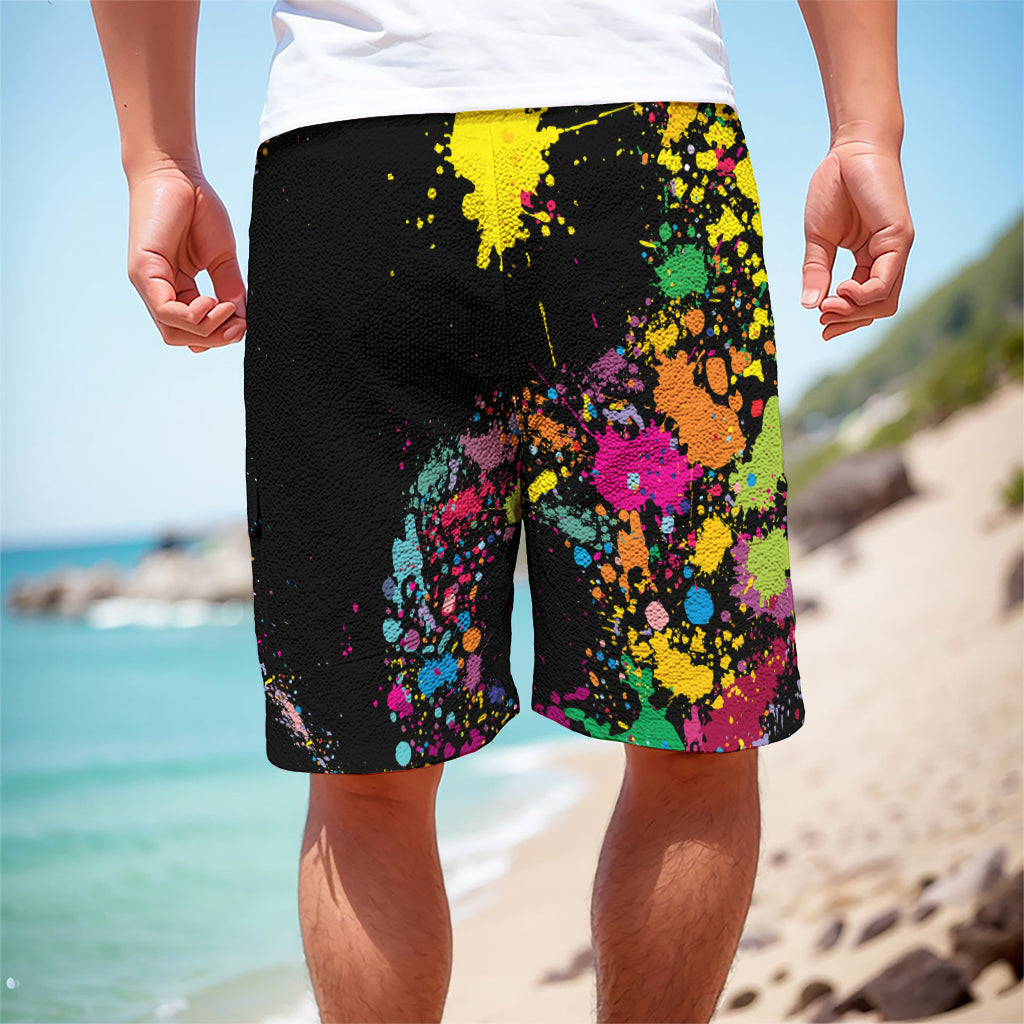 Colorful Splash Yin Yang Print Men's Cargo Shorts