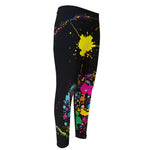 Colorful Splash Yin Yang Print Men's Compression Pants