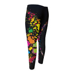 Colorful Splash Yin Yang Print Men's Compression Pants