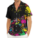 Colorful Splash Yin Yang Print Men's Deep V-Neck Shirt