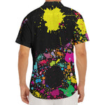 Colorful Splash Yin Yang Print Men's Deep V-Neck Shirt