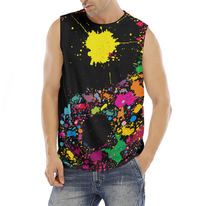 Colorful Splash Yin Yang Print Men's Fitness Tank Top