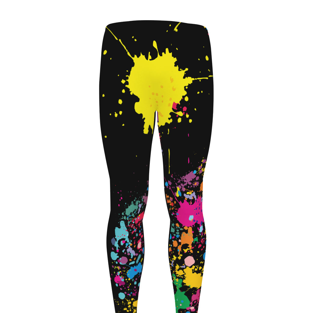 Colorful Splash Yin Yang Print Men's leggings