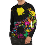 Colorful Splash Yin Yang Print Men's Long Sleeve Rash Guard