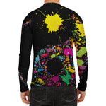 Colorful Splash Yin Yang Print Men's Long Sleeve Rash Guard