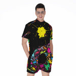 Colorful Splash Yin Yang Print Men's Rompers