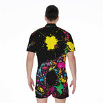 Colorful Splash Yin Yang Print Men's Rompers