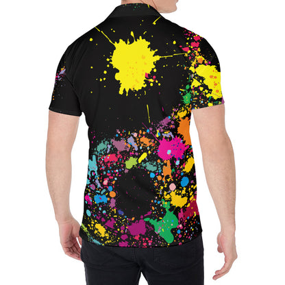 Colorful Splash Yin Yang Print Men's Shirt