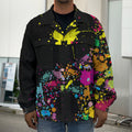 Colorful Splash Yin Yang Print Men's Shirt Jacket