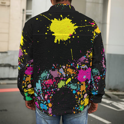 Colorful Splash Yin Yang Print Men's Shirt Jacket