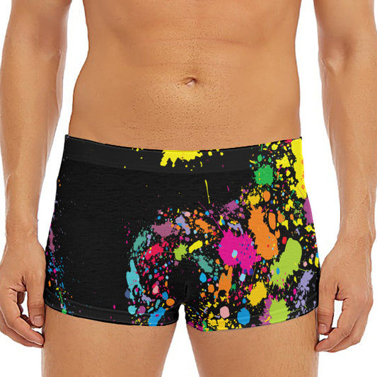 Colorful Splash Yin Yang Print Men's Short Boxer Briefs
