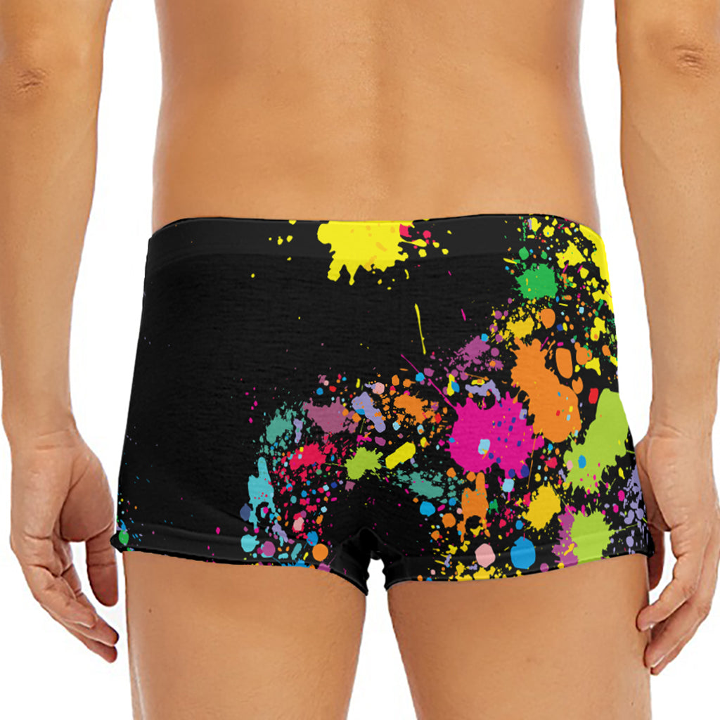 Colorful Splash Yin Yang Print Men's Short Boxer Briefs