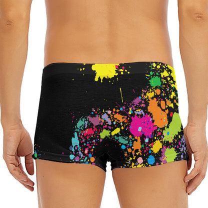 Colorful Splash Yin Yang Print Men's Short Boxer Briefs