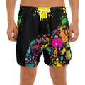 Colorful Splash Yin Yang Print Men's Split Running Shorts