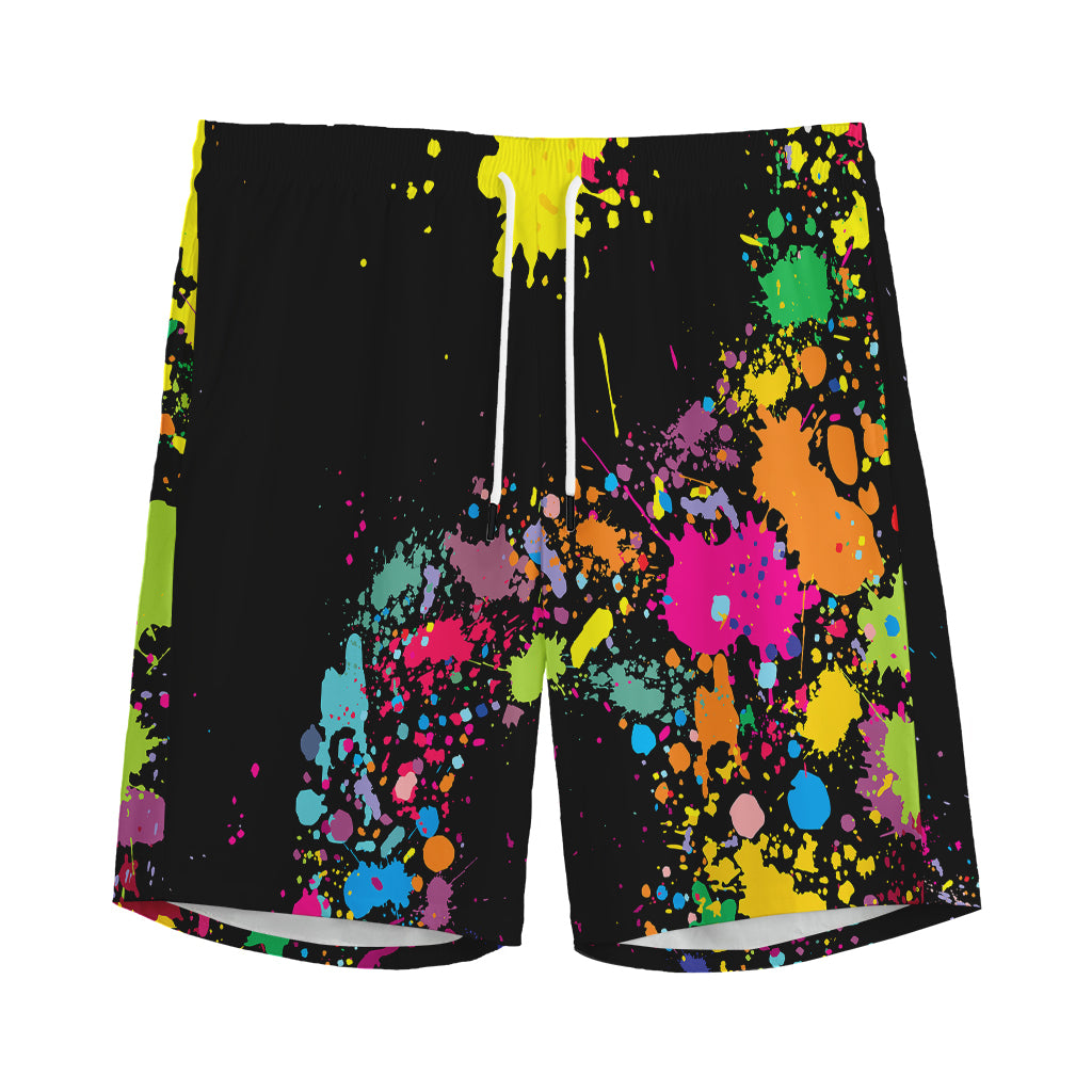 Colorful Splash Yin Yang Print Men's Sports Shorts