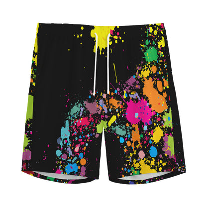 Colorful Splash Yin Yang Print Men's Sports Shorts
