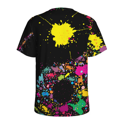 Colorful Splash Yin Yang Print Men's Sports T-Shirt