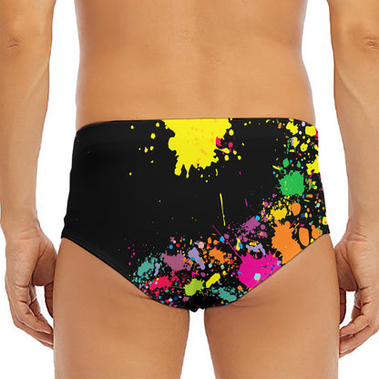 Colorful Splash Yin Yang Print Men's Triangle Swim Briefs