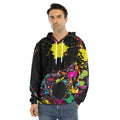 Colorful Splash Yin Yang Print Men's Velvet Pullover Hoodie