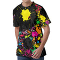 Colorful Splash Yin Yang Print Men's Velvet T-Shirt
