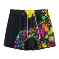 Colorful Splash Yin Yang Print Mesh Shorts