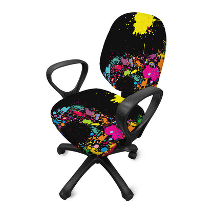 Colorful Splash Yin Yang Print Office Chair Cover