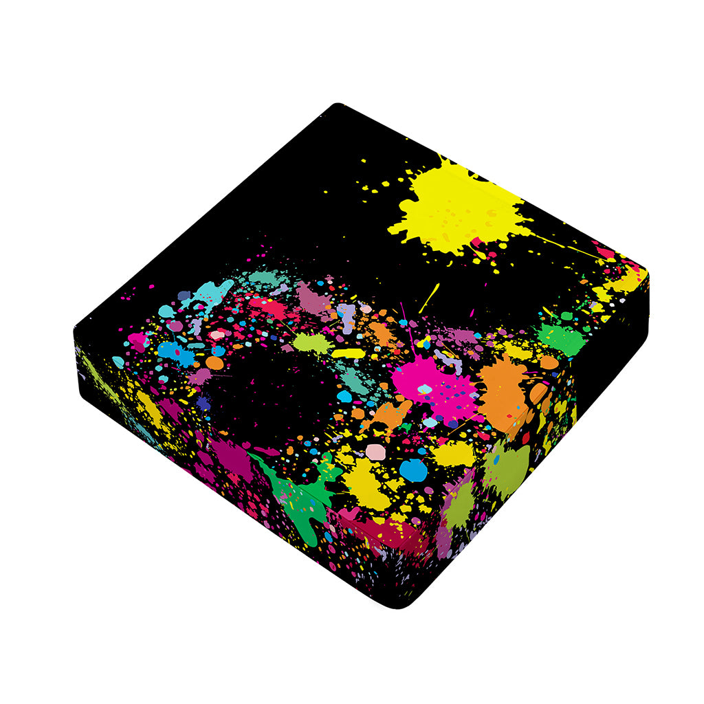 Colorful Splash Yin Yang Print Outdoor Seat Cushion Cover