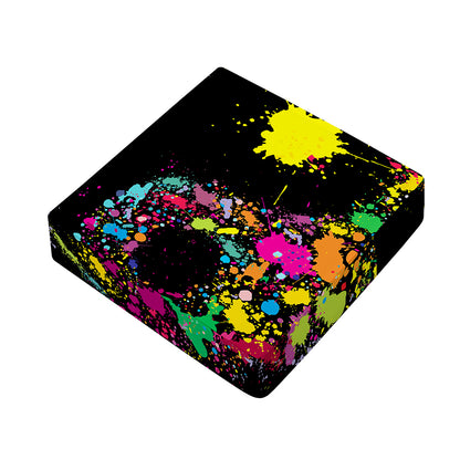 Colorful Splash Yin Yang Print Outdoor Seat Cushion Cover