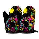Colorful Splash Yin Yang Print Oven Mitts