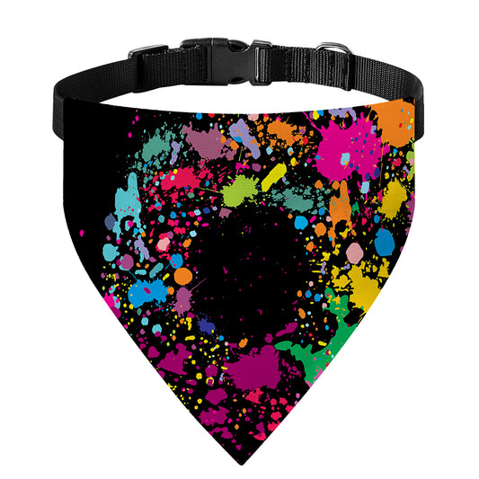 Colorful Splash Yin Yang Print Over The Collar Dog Bandana