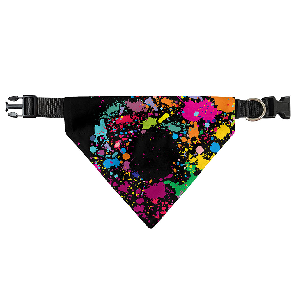 Colorful Splash Yin Yang Print Over The Collar Dog Bandana