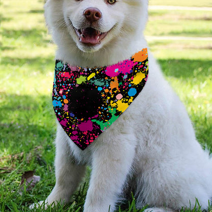 Colorful Splash Yin Yang Print Over The Collar Dog Bandana