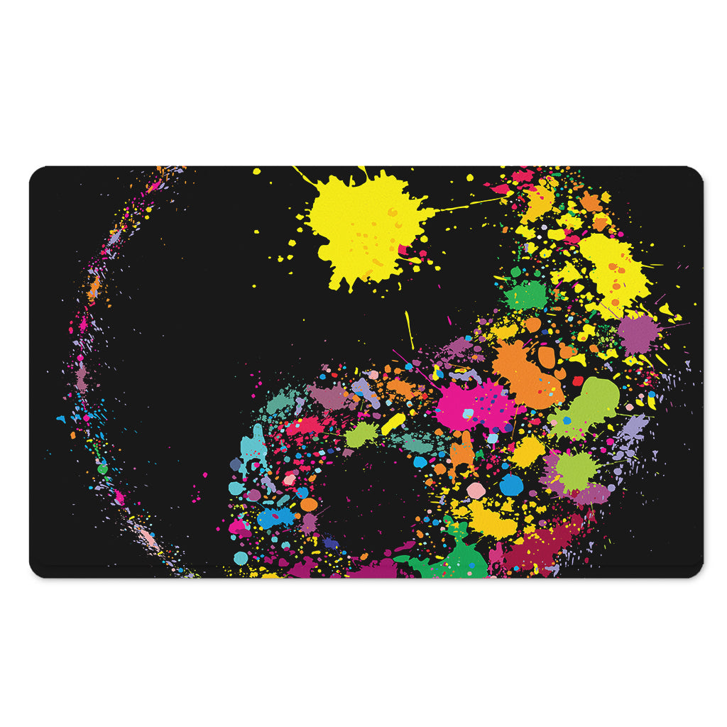 Colorful Splash Yin Yang Print Polyester Doormat