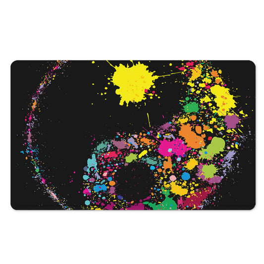 Colorful Splash Yin Yang Print Polyester Doormat