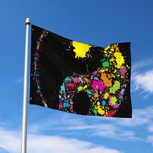Colorful Splash Yin Yang Print Polyester Flag