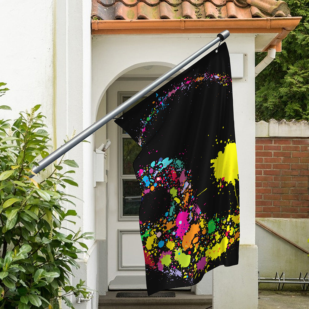 Colorful Splash Yin Yang Print Polyester Flag