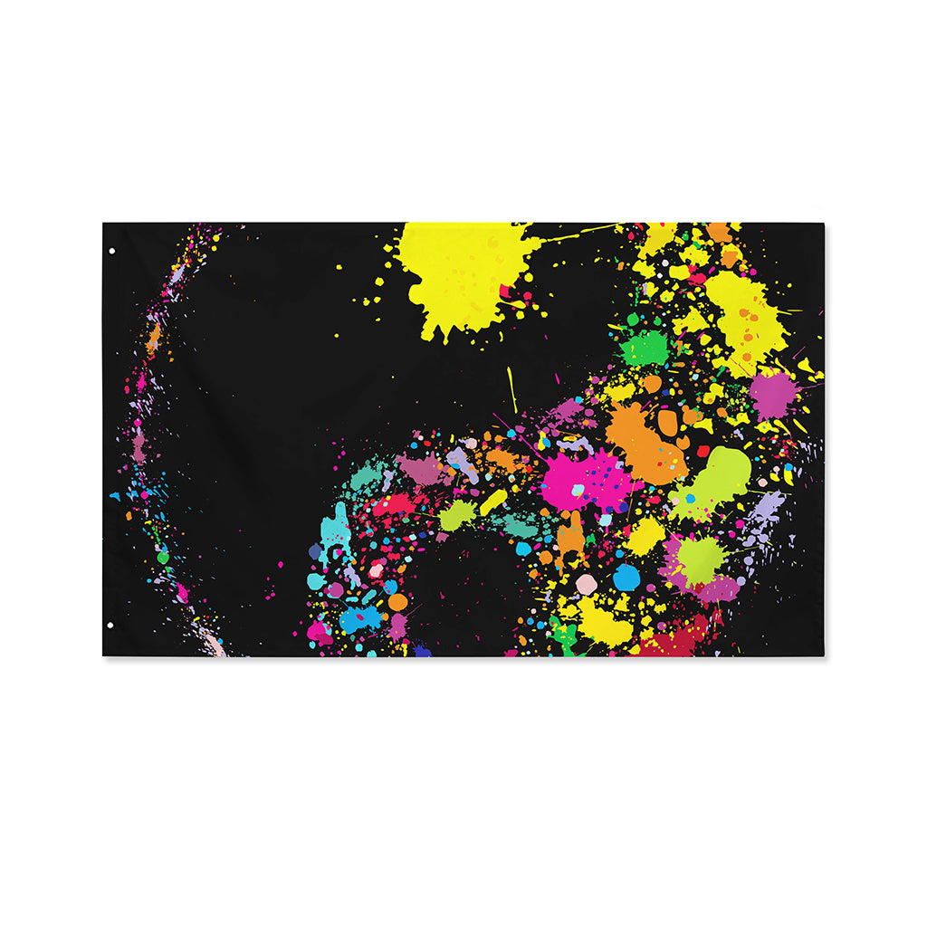 Colorful Splash Yin Yang Print Polyester Flag