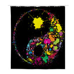 Colorful Splash Yin Yang Print Polyester Shower Curtain