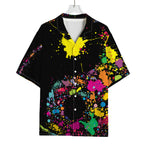 Colorful Splash Yin Yang Print Rayon Hawaiian Shirt