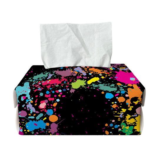Colorful Splash Yin Yang Print Rectangle Tissue Box Cover